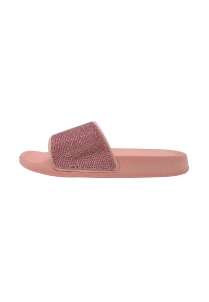Klapki damskie Beco | Koral. Czerwone klapki damskie Beco, bez wzorów, z materiału, bez obcasa. Za 223.99 zł.