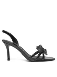 Guess Sandały FLPMER PAF03 Czarny. Czarne sandały damskie Guess, z aplikacjami, ze skóry, bez obcasa, na szpilce. Za 739.99 zł.