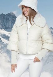 Beżowa Pikowana Kurtka z Futrzanym Kołnierzem i Ściągaczami Alttoria. Brązowe kurtki damskie Born2be, l, bez wzorów, z futra, bez kaptura. Za 209.99 zł.