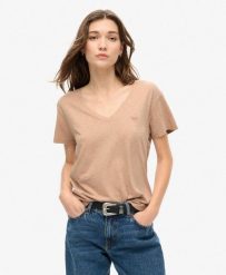 Koszulka z haftem V w slubie. Szare t-shirty damskie Superdry., m, bez wzorów, z bawełny, bez kołnierzyka. Za 127.20 zł.