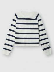 Pepe Jeans Sweter w kolorze biało-granatowym rozmiar: M. Białe swetry klasyczne damskie Pepe Jeans, m, z jeansu, bez kołnierzyka. Za 135.49 zł.