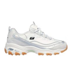 Buty sportowe Skechers 150556-WGY dla kobiet. Białe buty sportowe na co dzień damskie Skechers, bez wzorów, z materiału. Za 279.99 zł.