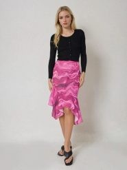 Monki Spódnica w kolorze różowym rozmiar: 34. Różowe spódniczki damskie Monki, bez wzorów, z podwyższonym stanem, midi. Za 39.99 zł.