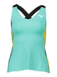 Mizuno Top sportowy w kolorze turkusowym rozmiar: M. Niebieskie topy damskie Mizuno, m, bez wzorów, z materiału, bez kołnierzyka. Za 65.38 zł.