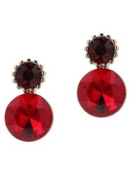 Otazu Pozłacane kolczyki-wkrętki z kryształami Swarovski rozmiar: onesize. Czerwone kolczyki damskie Otazu, z kryształem, pozłacane. Za 95.69 zł.