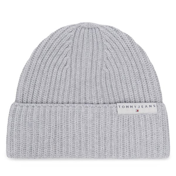 Czapka Tommy Jeans. Szare czapki męskie Tommy Jeans, na zimę, bez wzorów, z jeansu. Za 129.99 zł.