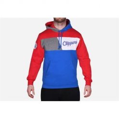 Bluza sportowa męska Mitchell & Ness Los Angeles Clippers. Niebieskie bluzy sportowe męskie Mitchell & Ness, bez wzorów, sportowe, bez kołnierzyka, bez ramiączek. Za 525.00 zł.
