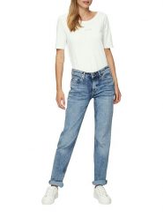 S.Oliver Koszulka w kolorze białym rozmiar: 36. Białe bluzki damskie S.Oliver, s, bez wzorów, bez kołnierzyka, bez ramiączek. Za 34.99 zł.