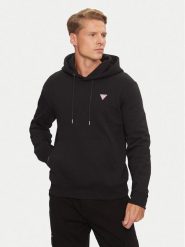 Guess Jeans Bluza M4YQ22 K9V31 Czarny Regular Fit. Czarne bluzy bez kaptura męskie Guess Jeans, m, z bawełny. Za 299.99 zł.