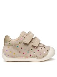 Geox Sneakersy B Tutim B9440B 007NF C5379 Beżowy. Brązowe buty sportowe dziewczęce Geox, bez wzorów, ze skóry, bez zapięcia. Za 159.99 zł.