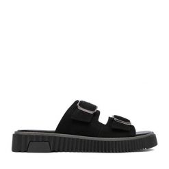 Klapki Lasocki. Czarne klapki damskie Lasocki, bez wzorów, bez obcasa. Za 169.99 zł.