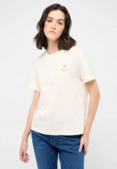 Damski T-Shirt Mustang Style Floris Whisper White 1016141 2013. Białe t-shirty damskie Mustang, xl, bez wzorów, bez kołnierzyka. Za 79.99 zł.