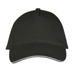 Czapka Z Daszkiem Z 5 Panelami Long Beach. Szare czapki męskie SOL'S, bez wzorów, z bawełny. Za 32.99 zł.