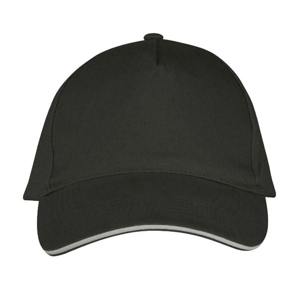 Czapka Z Daszkiem Z 5 Panelami Long Beach. Szare czapki męskie SOL'S, bez wzorów, z bawełny. Za 32.99 zł.