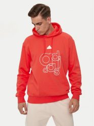 Adidas Bluza Graphic Print IS1991 Czerwony Regular Fit. Czerwone bluzy bez kaptura męskie Adidas, m, z bawełny. Za 279.99 zł.