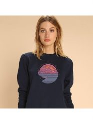 WOOOP Bluza "The mountains are calling" w kolorze granatowym rozmiar: XS. Niebieskie bluzy bez kaptura damskie Wooop, xs, z bawełny. Za 70.08 zł.