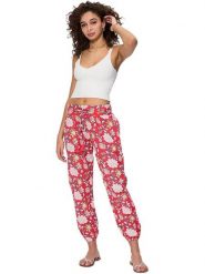 Aller Simplement Spodnie w kolorze różowo-białym rozmiar: 34/36. Różowe spodnie materiałowe damskie Aller Simplement, bez wzorów, z bawełny, z podwyższonym stanem. Za 56.99 zł.