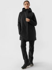4F Parka przejściowa membrana 8000 damska - czarna L. Czarne parki damskie 4f, na zimę, l, bez wzorów, z dzianiny. W wyprzedaży za 249.99 zł.
