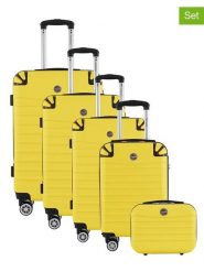 Geographical Norway 5-częściowy zestaw "Shock" w kolorze żółtym rozmiar: onesize. Żółte walizki Geographical Norway, bez wzorów, z materiału. Za 543.99 zł.