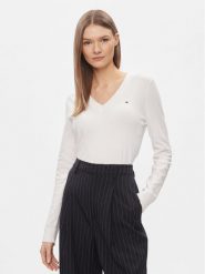 Tommy Hilfiger Sweter WW0WW42049 Biały Regular Fit. Białe swetry klasyczne damskie Tommy Hilfiger, xl, z syntetyku, bez kołnierzyka. Za 329.99 zł.