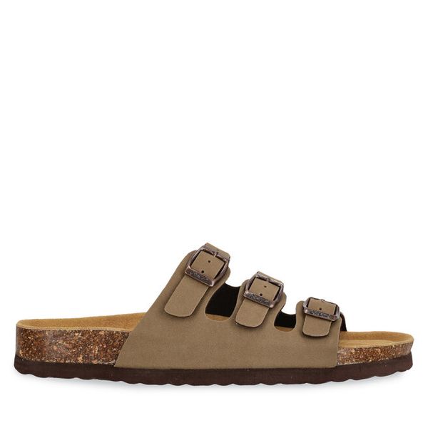 Klapki CRUZ. Brązowe klapki damskie CRUZ, bez wzorów, bez obcasa. Za 99.99 zł.