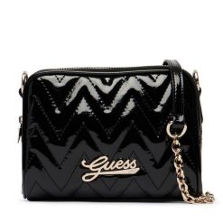 Torebka Guess. Czarne listonoszki damskie Guess, z aplikacjami, bez dodatków. Za 234.99 zł.