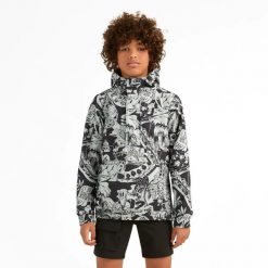 Kurtka wiosenna wiatrówka chłopięca O'neill Outdoor. Czarne kurtki outdoor męskie O'neill, bez wzorów, z materiału, z kapturem. Za 139.00 zł.