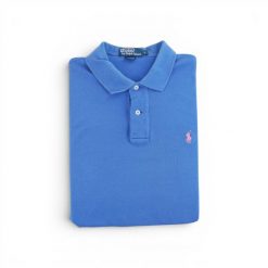 Second life - Polo Ralph Lauren koszulka męska z krótkim rękawem - Stan dobry. Niebieskie koszulki polo męskie Ralph Lauren, l, bez wzorów, bez ramiączek. Za 106.46 zł.