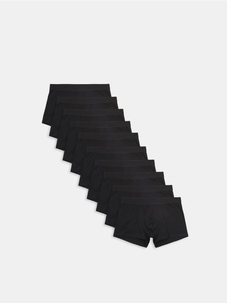 Bokserki classic 10 pack - czarny. Czarne bokserki męskie Sinsay, bez wzorów. Za 79.99 zł.
