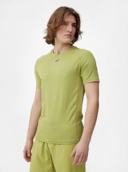 4F Koszulka do biegania szybkoschnąca męska L. Zielone t-shirty sportowe męskie 4f, l, z dzianiny, bez ramiączek, do biegania. Za 149.99 zł.