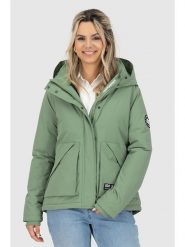 Alife and kickin Kurtka zimowa "NaomiAK" w kolorze zielonym rozmiar: S. Zielone kurtki damskie Alife and Kickin, na zimę, s, bez wzorów, z puchu, bez kaptura. Za 290.57 zł.