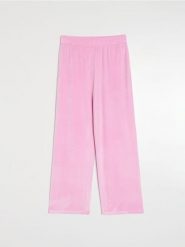 Spodnie straight leg - różowy. Czerwone spodnie materiałowe damskie Sinsay, bez wzorów. Za 49.99 zł.