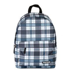 Plecak Perona Plaid. Niebieskie plecaki męskie 100%, bez wzorów, z materiału. Za 134.00 zł.