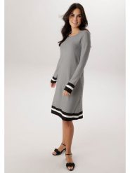 Aniston Sukienka w kolorze czarno-białym rozmiar: 40. Białe sukienki damskie Aniston, na co dzień, bez wzorów, bez kołnierzyka, bez ramiączek, midi, proste. Za 217.99 zł.