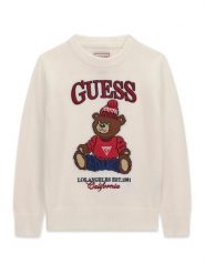 Guess Sweter N6BR03 Z1393 Kremowy Regular Fit. Białe swetry chłopięce Guess, z aplikacjami, z bawełny, bez kołnierzyka. Za 214.99 zł.