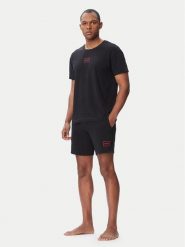 HUGO Piżama Laze 50534566 Czarny Regular Fit. Czarne piżamy męskie Hugo, m, bez wzorów, z bawełny, bez ramiączek. Za 349.99 zł.