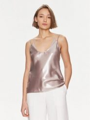 Boss Top Besatie 50512748 Brązowy Regular Fit. Brązowe topy damskie Boss, bez wzorów, z syntetyku, bez kołnierzyka. Za 919.99 zł.