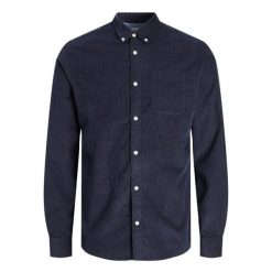 Koszula Jack & Jones Classic Cord LS navy blazer. Niebieskie koszule męskie Jack&Jones, bez wzorów, bez kołnierzyka, bez ramiączek. Za 190.35 zł.
