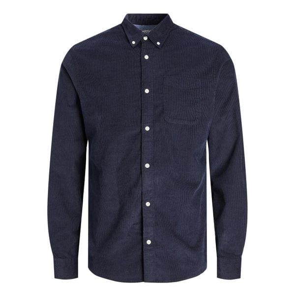 Koszula Jack & Jones Classic Cord LS navy blazer. Niebieskie koszule męskie Jack&Jones, bez wzorów, bez kołnierzyka, bez ramiączek. Za 190.35 zł.