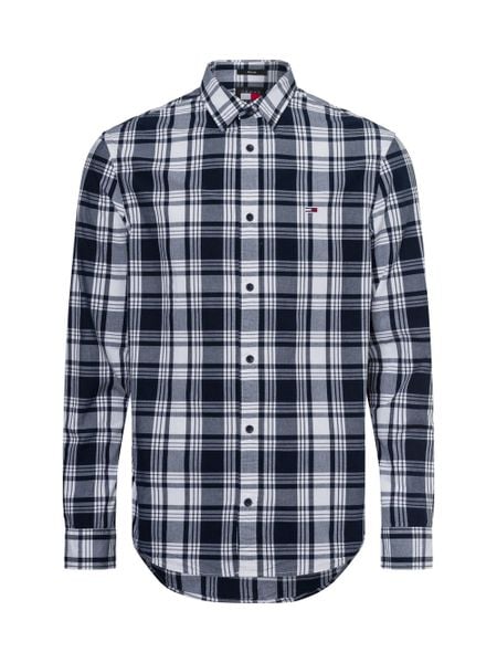 Tommy Jeans Koszula Mężczyźni Regular Fit Bawełna niebieski|biały, S. Białe koszule męskie Tommy Jeans, m, bez wzorów, z bawełny, bez kołnierzyka, bez ramiączek. Za 229.95 zł.