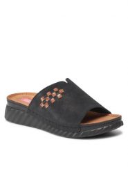 Go Soft Klapki EST-2299-02 Czarny. Czarne klapki damskie GO SOFT, bez wzorów, ze skóry, bez obcasa. Za 149.99 zł.