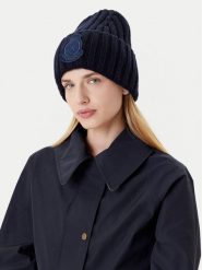 Tommy Hilfiger Czapka Th Crest Fluffy AW0AW18210 Granatowy. Niebieskie czapki zimowe damskie Tommy Hilfiger, z materiału. Za 349.99 zł.