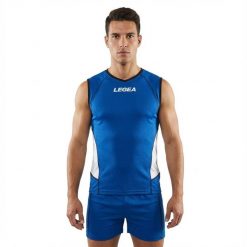 Męski Zestaw Piłkarski Treningowy Niebiesko-Biały Campania New. Białe szorty sportowe męskie Legea, m, z bawełny, na fitness i siłownię. Za 80.00 zł.