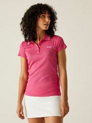 Regatta Funkcyjna koszulka polo "Maverick V" w kolorze różowym rozmiar: 36. Różowe bluzki sportowe damskie Regatta, z materiału, bez kołnierzyka, bez ramiączek. Za 50.45 zł.
