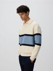 Bluza regular fit z kołnierzem - złamana biel. Bluzy bez kaptura męskie Reserved, l, z bawełny. Za 149.99 zł.