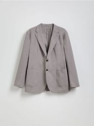 Marynarka regular fit - jasnoszary. Szare marynarki męskie Reserved, bez wzorów, z bawełny. W wyprzedaży za 109.99 zł.