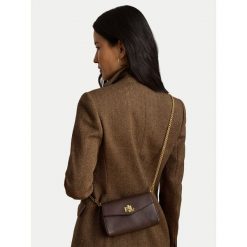Torebka LAUREN RALPH LAUREN. Brązowe torebki klasyczne damskie Lauren Ralph Lauren, bez wzorów, bez dodatków. Za 1,199.00 zł.