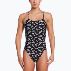 Strój pływacki jednoczęściowy damski Nike Hydrastrong Cutout. Czarne stroje jednoczęściowe damskie NIKE SWIM, bez wzorów. Za 209.99 zł.