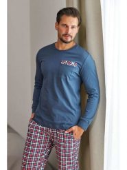 Doctor Nap Piżama w kolorze niebiesko-czerwonym rozmiar: XL. Czerwone piżamy męskie Doctor Nap, xl, bez wzorów, z bawełny, bez ramiączek. Za 126.15 zł.