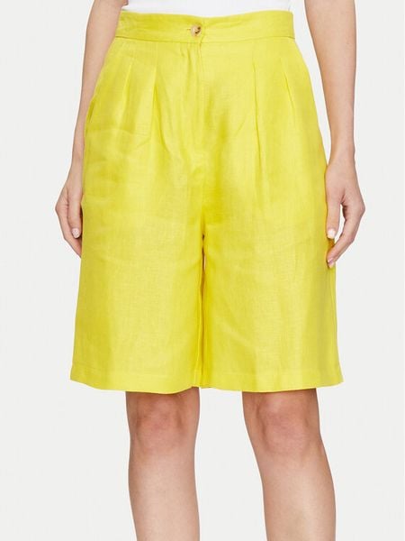 ViCOLO Szorty materiałowe TB0788 Żółty Relaxed Fit. Żółte szorty damskie ViCOLO, bez wzorów, ze lnu. Za 209.99 zł.
